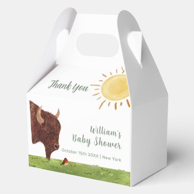 Caja Para Regalos Holy Cow Highland Farm Animal Baby Shower (Anverso)