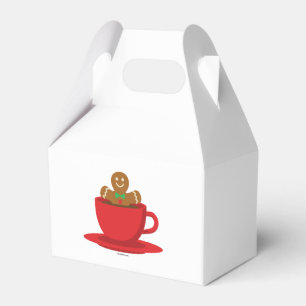 Caja Para Regalos Hombre de Jengibre Relajándose En Taza Roja de Cho