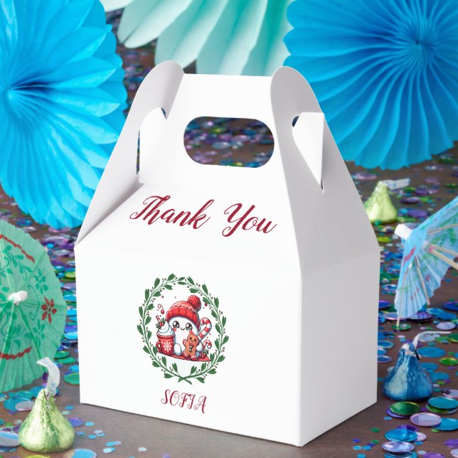 Caja Para Regalos Hombre de nieve festivo y pan de jengibre (Fiesta)