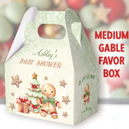 Caja Para Regalos Hombre de pan de jengibre Navidades verdes medio B