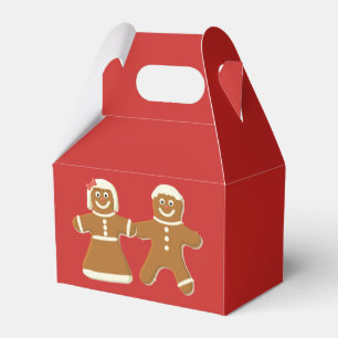Caja Para Regalos Hombre y mujer con pan de jengibre en rojo