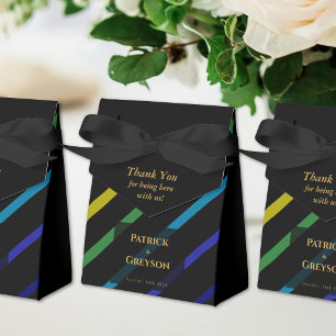 Caja Para Regalos Hombres Gays Bodas Elegante Arcoíris Gracias