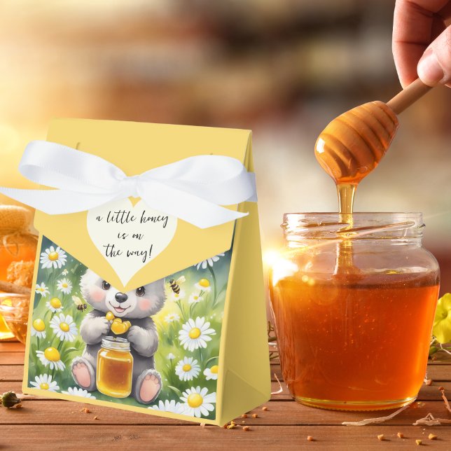 Caja Para Regalos Honey Bear Daisy Flower Garden Spring Baby Shower (Subido por el creador)