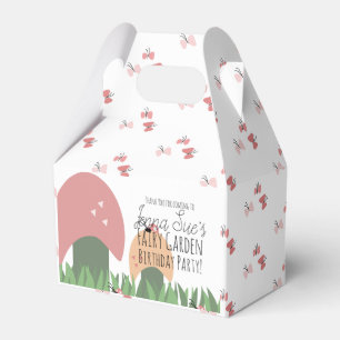 Caja Para Regalos Hongos Jardín Hadas Mariquitas Mariposas
