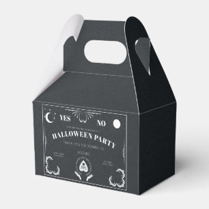 Caja Para Regalos Horario Celestial de Halloween blanco y negro