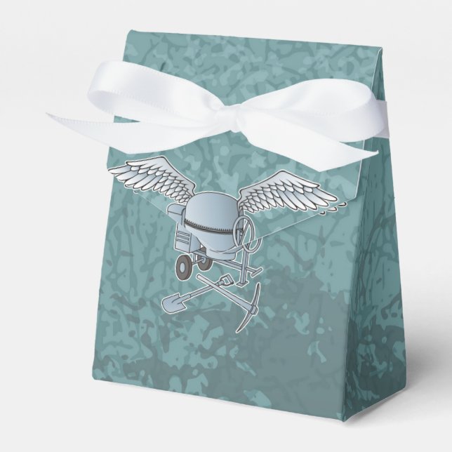 Caja Para Regalos Hormigonera gris azul (Front Side)