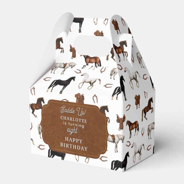 Caja Para Regalos Horses Horseshoe Horse Saddles Birthday (Front Side)