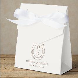 Caja Para Regalos Horseshoe Western Country Brown Monogram Wedding