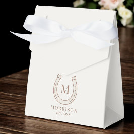 Caja Para Regalos Horseshoe Western Country Brown Monogram Wedding