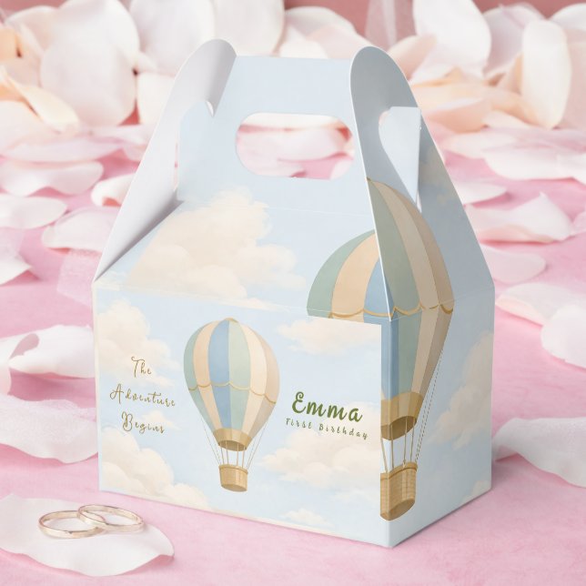 Caja Para Regalos Hot Air Balloon First Birthday Favor Boxes (Boda)