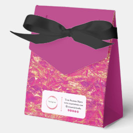 Caja Para Regalos Hot Pink Gold Bits Black Bow Small Business