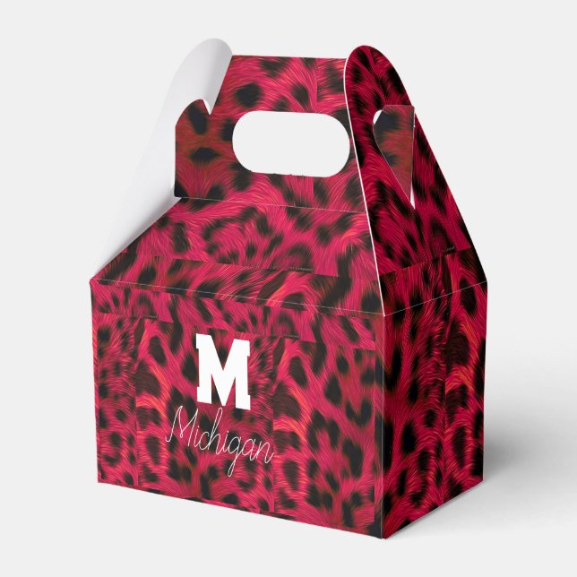 Caja Para Regalos Hot Pink Leopard Print Faux  (Front Side)