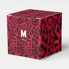 Caja Para Regalos Hot Pink Leopard Print Faux