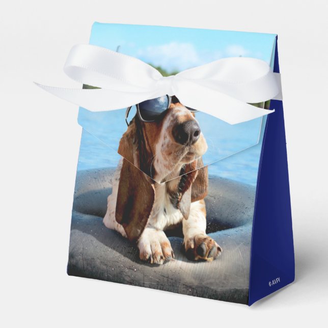 Caja Para Regalos Hound Basset En Gafas De Sol (Front Side)