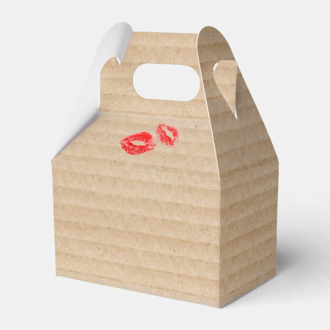 Caja Para Regalos Huella Mínima de Labio Rojo (Front Side)
