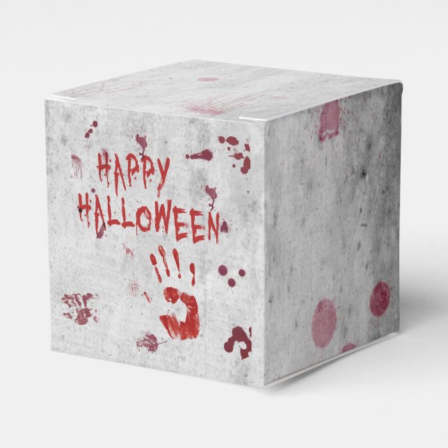 Caja Para Regalos Huella Sangrienta Halloween (Costado Anverso)