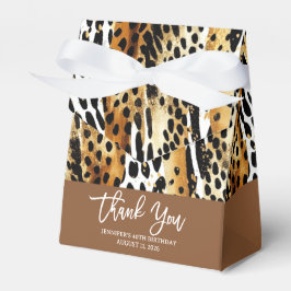 Caja Para Regalos Huellas de Pelaje de Animales del Safari Patrones 