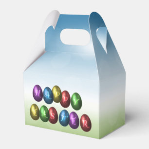 Caja Para Regalos Huevos de Pascua felices coloridos