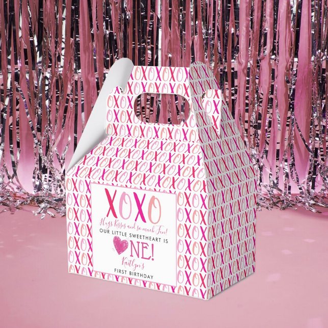 Caja Para Regalos Hugs & Kisses (XOXO) Valentine's Day 1st Birthday (Subido por el creador)