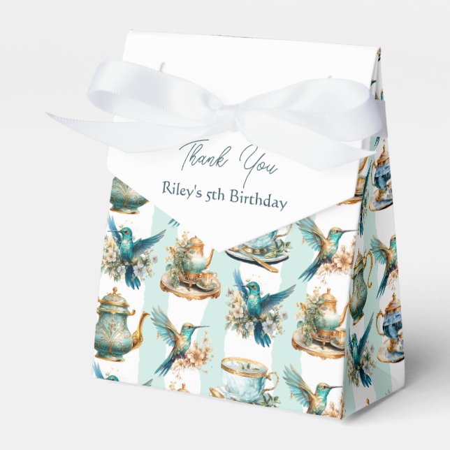 Caja Para Regalos Hummingbird Birthday Tea Fiesta (Front Side)