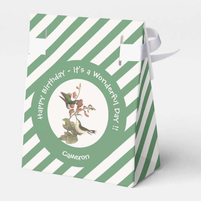 Caja Para Regalos Hummingbird, cumpleaños u otro Fiesta con trompa d (Reverso)