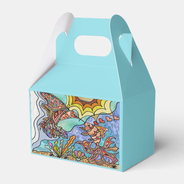 Caja Para Regalos Hummingbird Goldfish Reflexión Art Favor Box (Front Side)