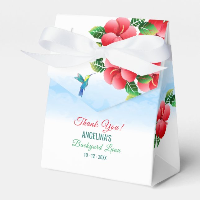 Caja Para Regalos Hummingbird Hibiscus Hawiian Tropical | Evento (Front Side)