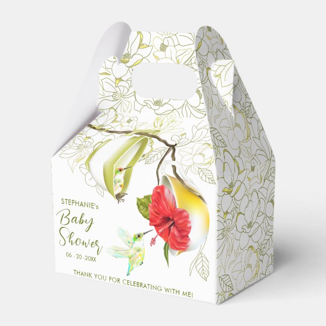 Caja Para Regalos Hummingbird Teacup Floral (Front Side)