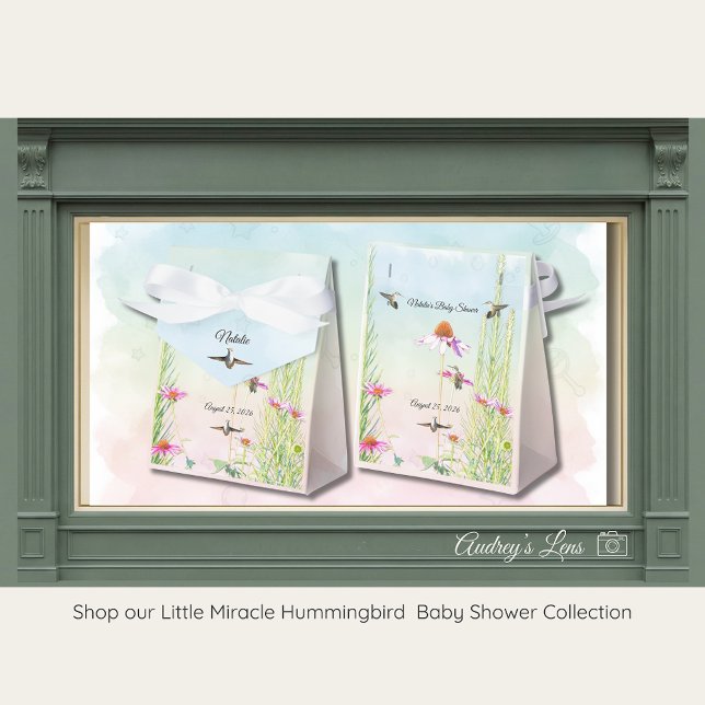 Caja Para Regalos Hummingbird & Wildflower Baby Shower (Subido por el creador)
