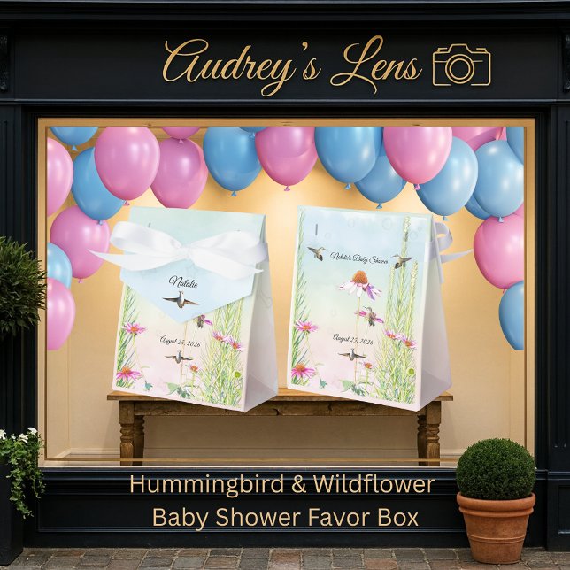 Caja Para Regalos Hummingbird & Wildflower Baby Shower (Subido por el creador)