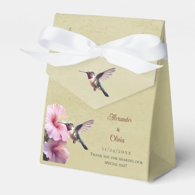Caja Para Regalos Hummingbird y Boda de Hibiscus | Amarilla (Front Side)