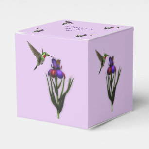 Caja Para Regalos Hummingbird Y Iris Flower Personalizadas