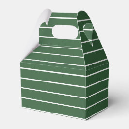 Caja Para Regalos Hunter Green y White Thin Horizontal Striping