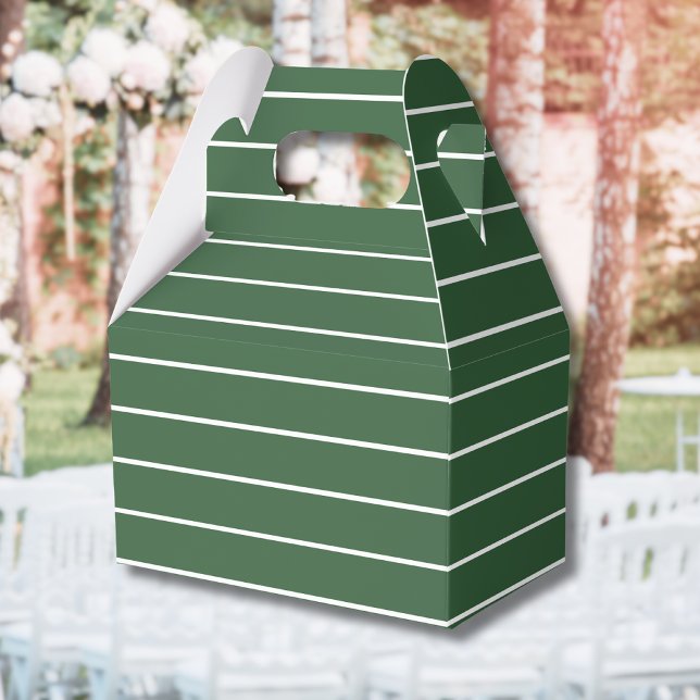 Caja Para Regalos Hunter Green y White Thin Horizontal Striping (Subido por el creador)