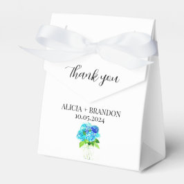 Caja Para Regalos Hydrangea Blue Floral Elegante Boda moderno