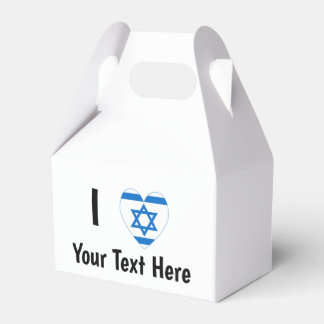Caja Para Regalos I (Corazón de la Bandera Israelí) Su Texto