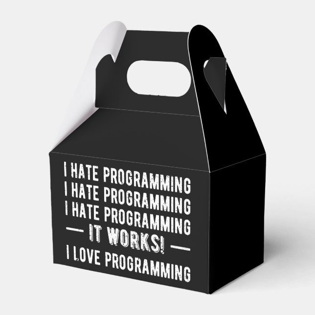Caja Para Regalos I Hate Programation - Divertido Programador II (Front Side)