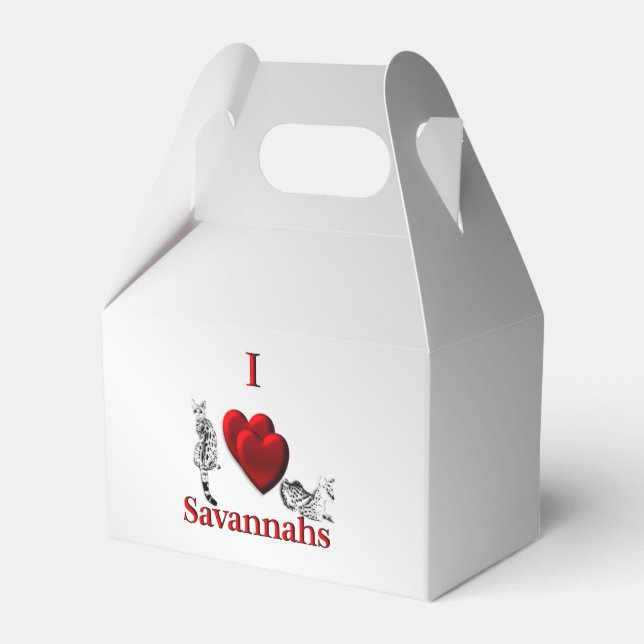 Caja Para Regalos I Heart Savannah Cat Silver (Front Side)