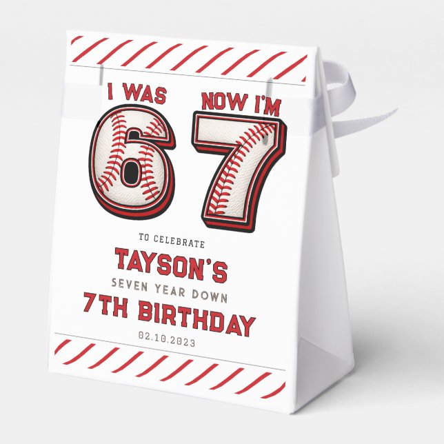 Caja Para Regalos I Was 6, Now I’m 7 – Baseball 7th Birthday (Reverso)