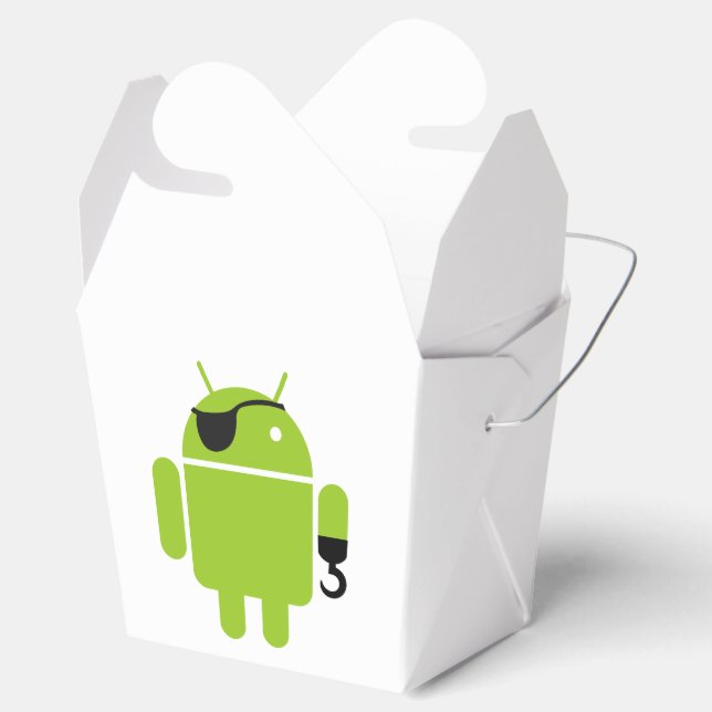 Caja Para Regalos Icono de Robot Android como pirata (Abierto)
