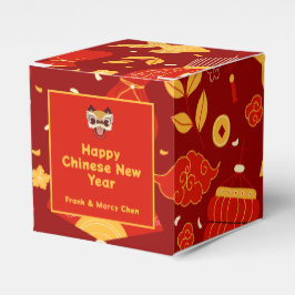Caja Para Regalos Iconos chinos de Año Nuevo rojos y oro