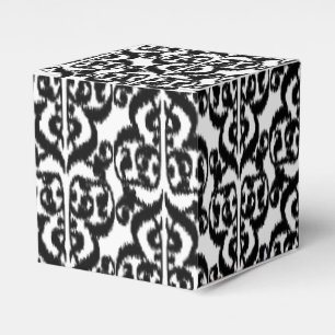 Caja Para Regalos Ikat Moorish Damask - blanco y negro