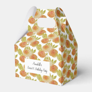 Caja Para Regalos illusima Acuarela Albaricoque Rosas Florales Dulce