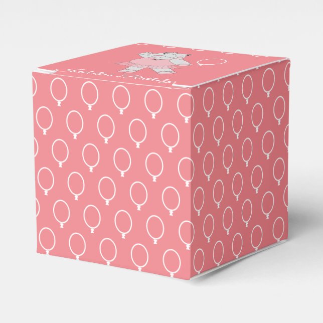 Caja Para Regalos illusima Ballet Hippo Balloon Pattern Peach (Costado Anverso)