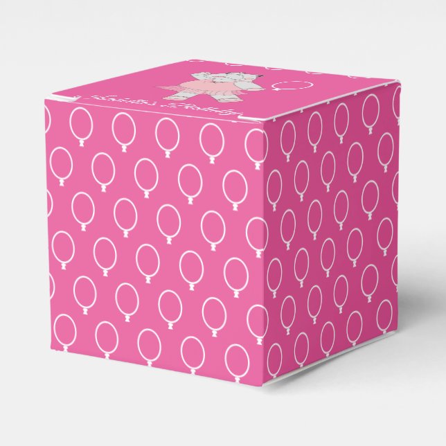 Caja Para Regalos illusima Ballet Hippo Balloon Pattern Pink (Costado Anverso)