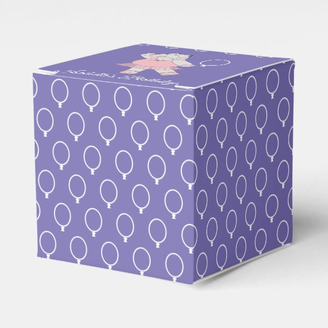 Caja Para Regalos illusima Ballet Hippo Balloon Pattern Purple (Costado Anverso)