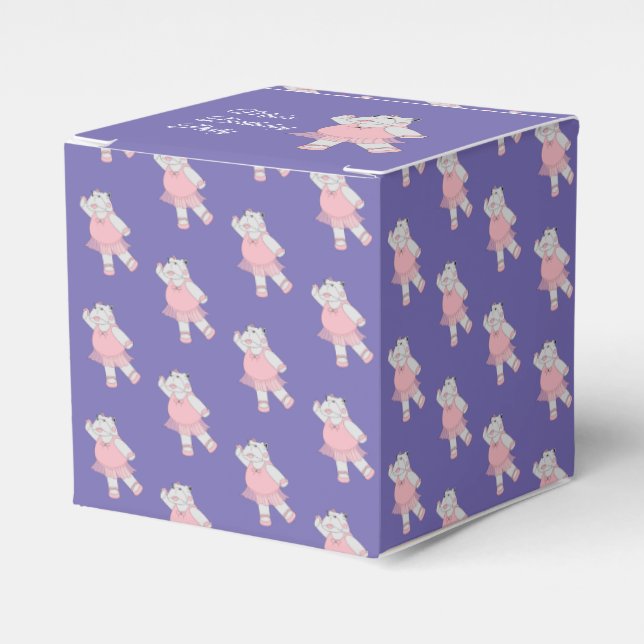 Caja Para Regalos illusima Ballet Hippo Pattern Purple Birday (Costado Anverso)