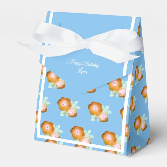 Caja Para Regalos illusima Golden Rosa Blue Birday Gift/ (Front Side)