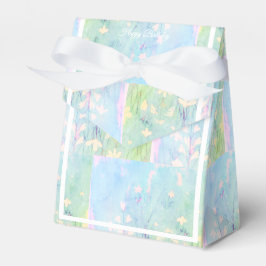 Caja Para Regalos illusima Green Wild Flowers Watercolor B'day Gift/
