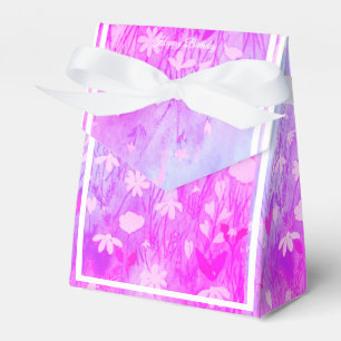 Caja Para Regalos illusima Pink Wild Flower Watercolor B'day Gift/